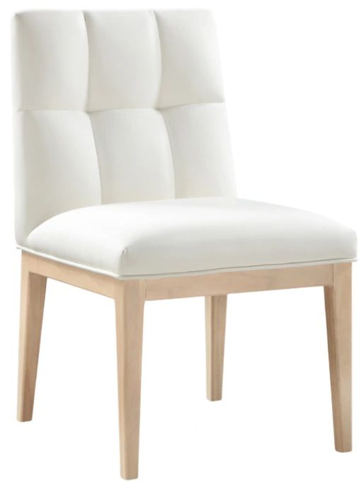 Meridian Furniture Adrian Cream/Natural Leather Upholstered Dining Side Chair-0