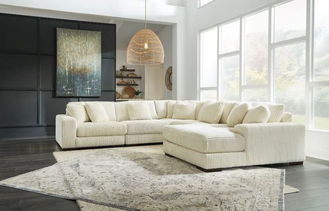 Signature Design by Ashley® Lindyn 5-Piece Ivory Right-Arm Facing Sectional and Chaise-2