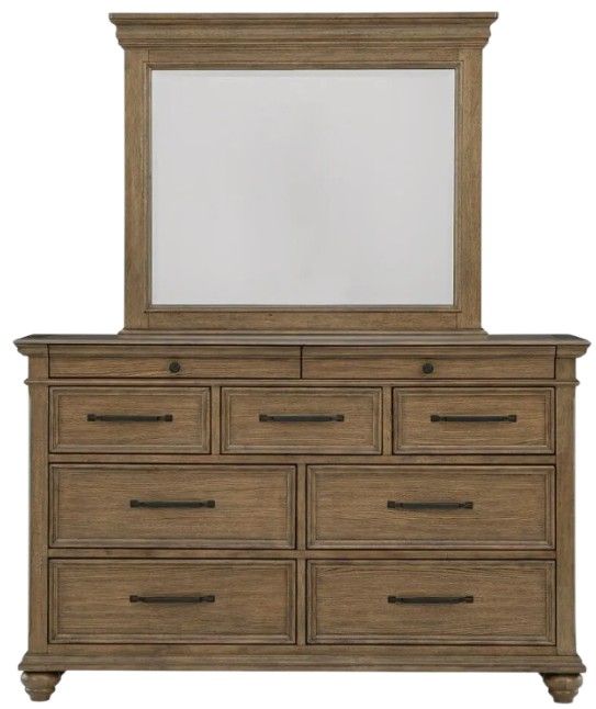 Signature Design by Ashley® Waynely Medium Brown Dresser and Mirror-2