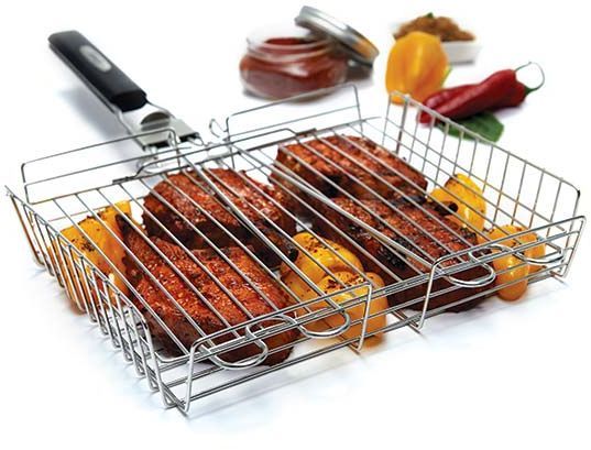 Broil King® Black with Stainless Steel Grill Basket-1