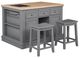 Powell® Penda Gray Extension Kitchen Island With Stools-0