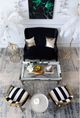 A & B Home Jordan  Mirrored Top Coffee Table with Brown Base -4