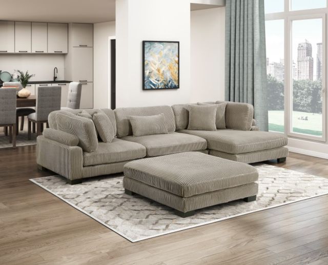 Homelegance® Traverse 4-Piece Brown Modular Sectional with Reversible Chaise and Ottoman-1
