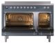 Ilve® Nostalgie II Noblesse 48'' Blue Gray Pro Style Induction Range with Chrome Trim-2