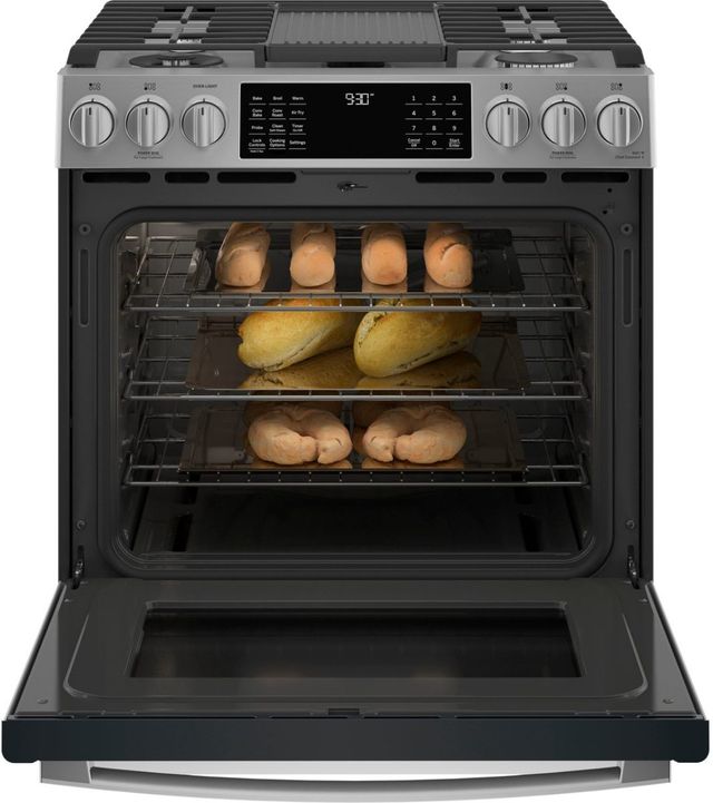 GE Profile™ 30" Fingerprint Resistant Stainless Steel Slide In Gas Range-3