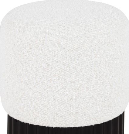 Meridian Furniture Veranda Cream/Black Boucle Fabric Ottoman-1