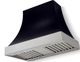 La Cornue CornuFé Cascade 36" Gloss Black Wall Mounted Range Hood with Satin Chrome Trim-0