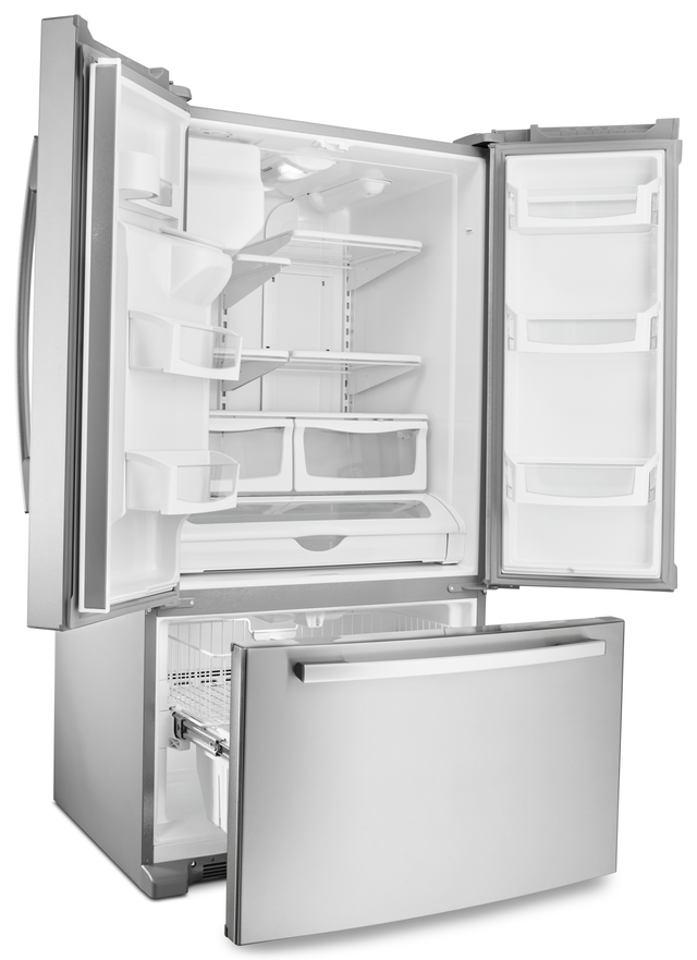 Amana® 24.7 Cu. Ft. Monochromatic Stainless Steel French Door Bottom Freezer Refrigerator-2