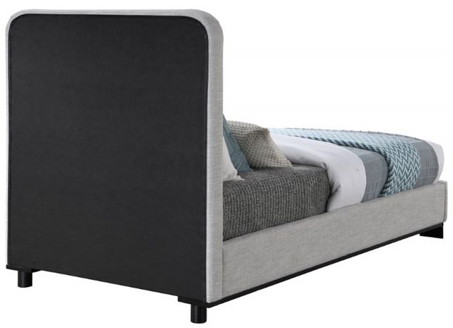 Meridian Furniture Nolita Grey/Black Twin Linen Textured Upholstered Bed-3