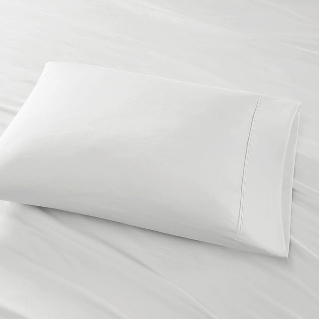 Olliix by Madison Park 600 Thread Count White Split King 100% Pima Cotton Sheet Set-1