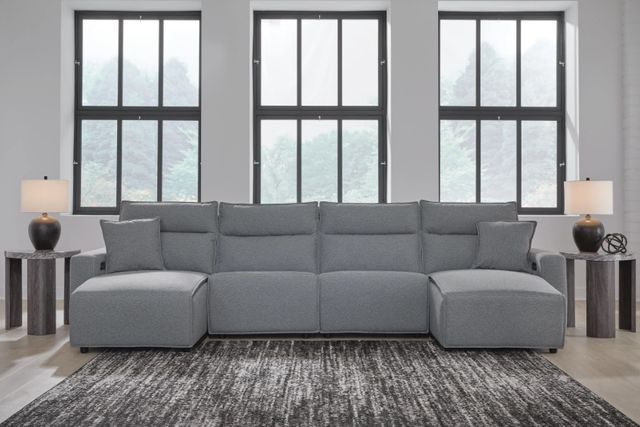 Signature Design by Ashley® Modmax II 4-Piece Pepper/Salt U-Shape Power Reclining Sectional and Double Chaise-1