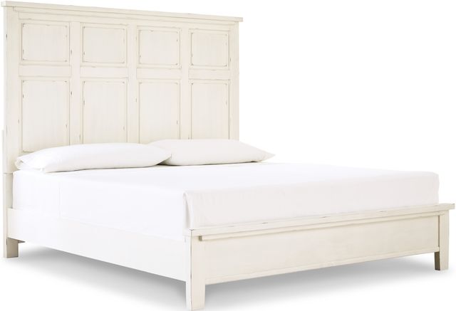 Signature Design by Ashley® Braunter Aged White King Panel Bed-0