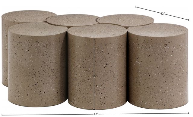 Meridian Furniture Dimple 6-Piece Taupe 16'' Modular Nesting Coffee Table Set-3