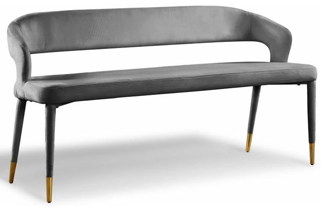 Meridian Furniture Destiny Grey Velvet Bench-0