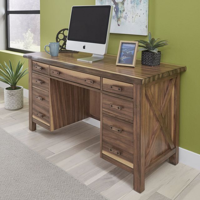 homestyles® Forest Retreat Brown Pedestal Desk-3