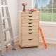 Linon Rudy Unfinished Brown Rolling Storage Cart-1