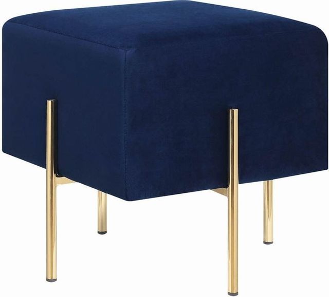 Coaster® Modern Blue Velvet Ottoman-1