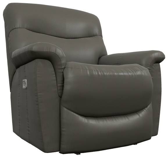 La-Z-Boy® James Charcoal Leather Power Wall Recliner with Headrest and Lumbar-0