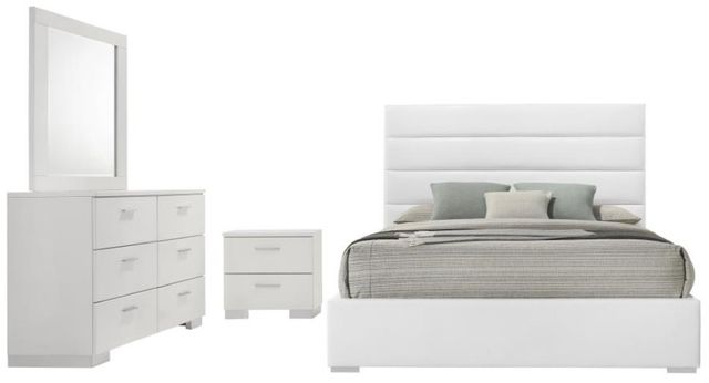 Coaster® Felicity 4-Piece White California King Bedroom Set -0