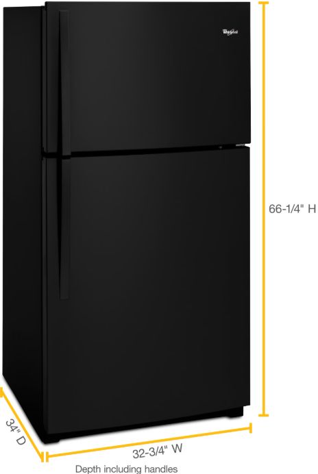Whirlpool® 33" 21.3 Cu. Ft. Black Top Freezer Refrigerator-2