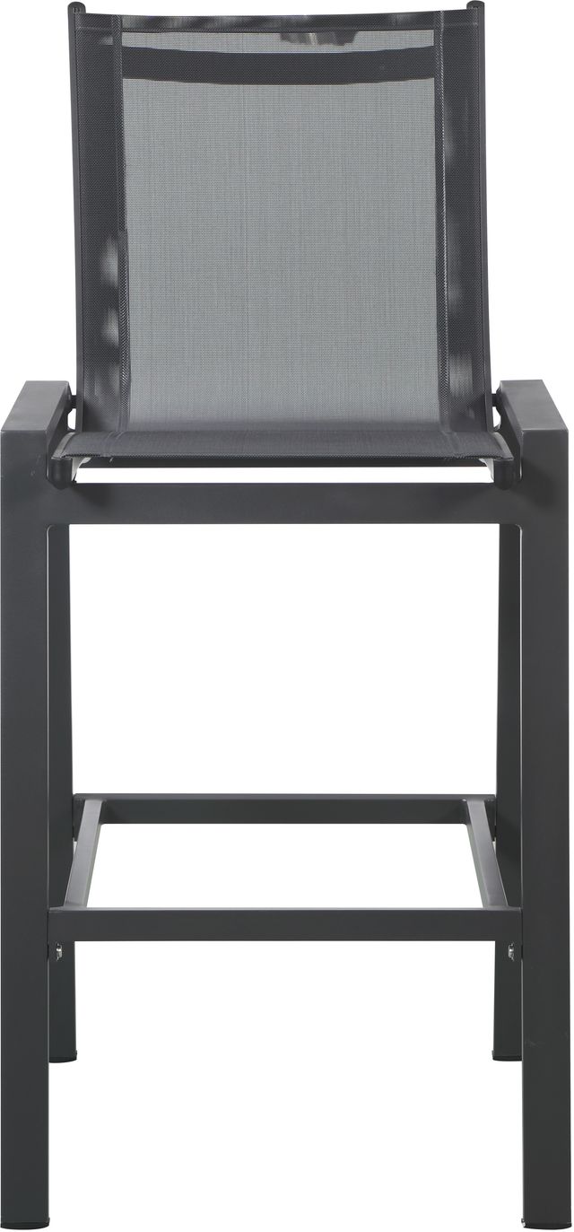 Meridian Furniture Nizuc Black/Gray Mesh/Metal Outdoor Patio Bar Stool-1