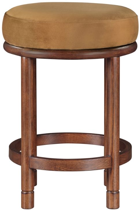 Meridian Furniture Monette Saddle/Walnut Brown Velvet Upholstered Counter Stool-1