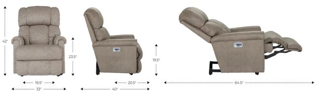 La-Z-Boy® Pinnacle Stone Leather Power Wall Recliner with Headrest and Lumbar-2