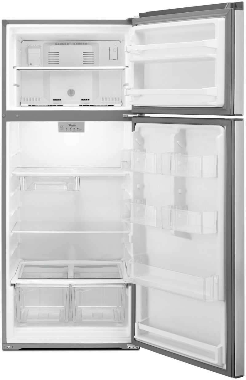 Whirlpool 28 in. 17.6 Cu. Ft. Top Freezer Refrigerator-Fingerprint Resistant Metallic Steel - Thumbnail 2