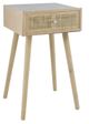 A & B Home Beige Accent Table with Woven Rattan Panels Drawer-0