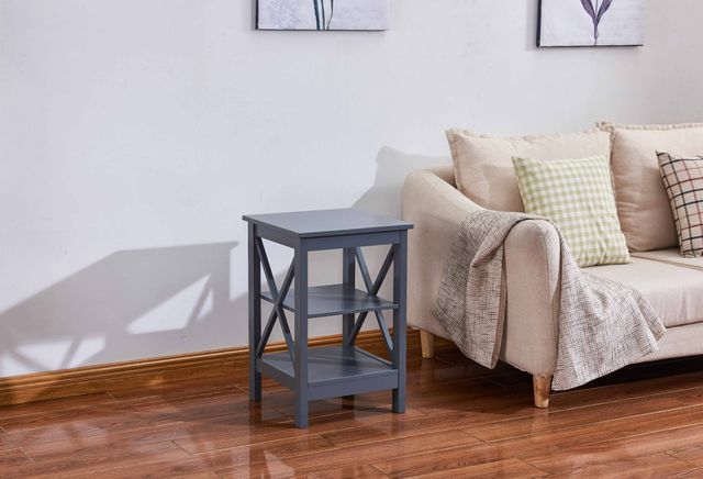 Milton Green Stars Gray X-Side Panel End Table-0