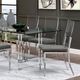 Furniture of America® Casper Glass Top Dining Table Top with Chrome Base -1