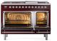 Ilve® Nostalgie II Series 48" Burgundy Pro Style Dual Fuel Range-2