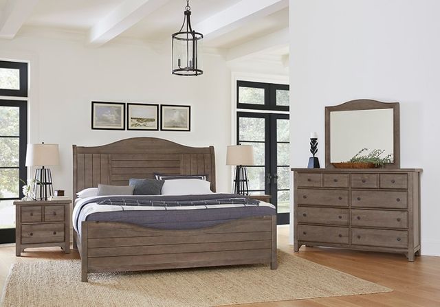 Vaughan-Bassett Cool Farmhouse Gray King Sleigh Bed-1