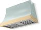 La Cornue Cornufé Marquee 44" Roquefort  Wall Mounted Range Hood with Polished Brass Trim-0