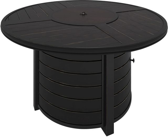 Signature Design by Ashley® Castle Island Dark Brown Round Fire Pit Table-0