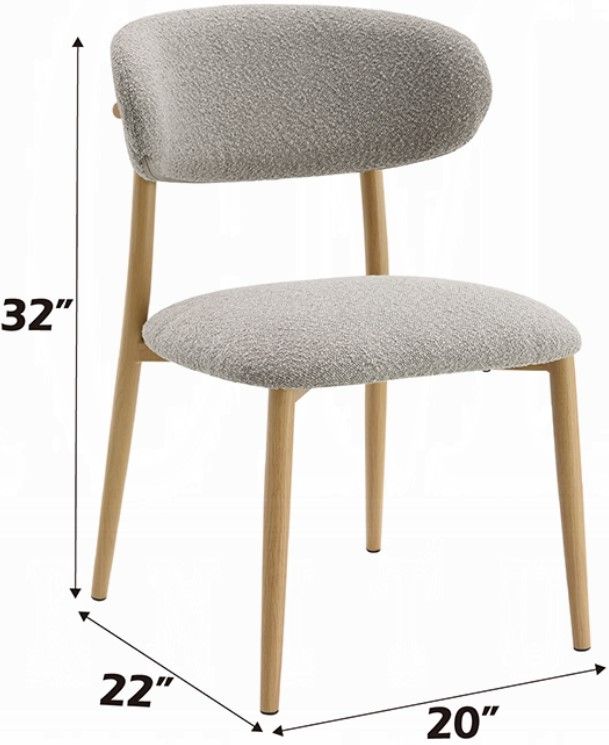 ACME Furniture Kacey 2-Piece Gray/Natural Dining Side Chair Set-2