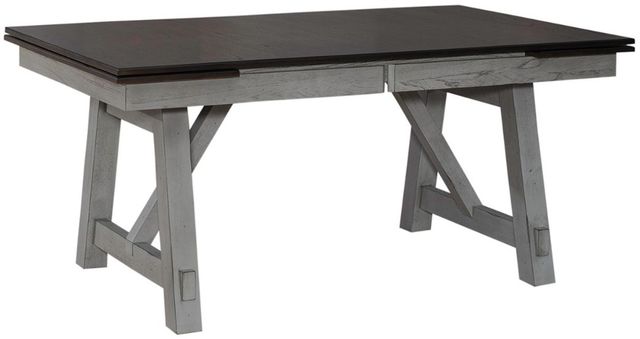 Liberty Furniture Newport 5-Piece Carbon Gray/Smokey Gray Trestle Dining Set-2