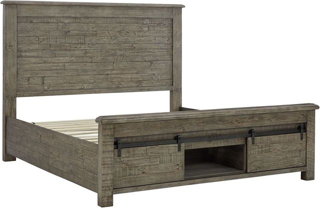 Signature Design by Ashley® Brennagan 3-Piece Gray California King Storage Panel Bed Set-1