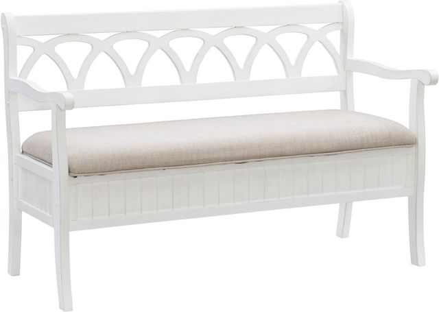 Powell® Elliana White Storage Bench-0