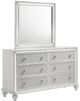 New Classic® Home Furnishings Stardust 5-Piece White Queen Bedroom Set - South Texas Glam with LED Lighting-3