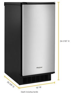 Whirlpool® 15" Stainless Steel Ice Maker
