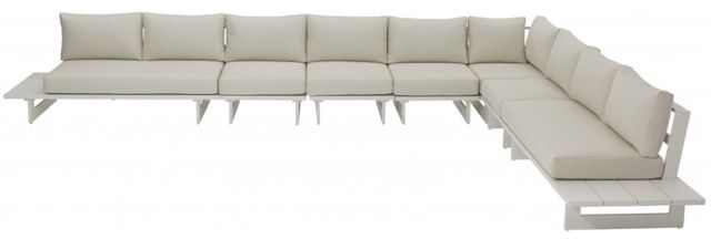 Meridian Furniture Maldives 7-Piece Cream Aluminum/Fabric Outdoor Modular Sectional-1