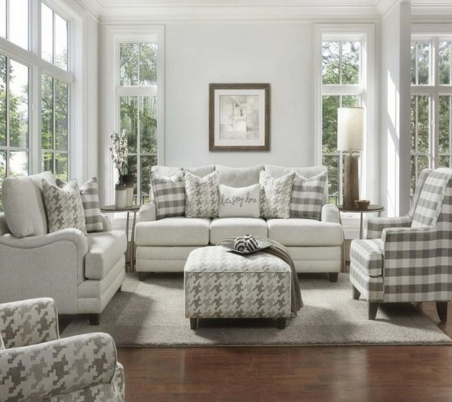Fusion Furniture Basic Wool Light Gray Loveseat-1