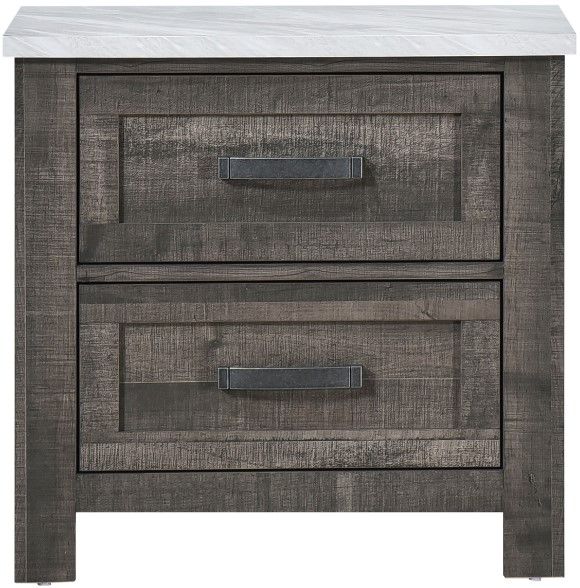 Mazin Furniture Beowulf Rustic Grey Nightstand-1