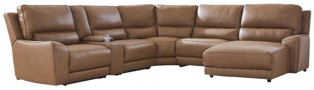 Signature Design by Ashley® DeepWakes 6-Piece Caramel Right-Arm Facing Power Reclining Sectional and Chaise-0