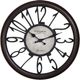 Monarch Specialties Inc. Antique Brown 16" Round Wall Clock with Open Standard Numbers-0