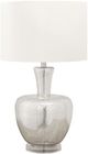 Monarch Specialties Inc. Silver Glass Table Lamp with Ivory Shade-0