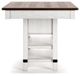 Signature Design by Ashley® Valebeck Brown Counter Height Dining Table with White Pedestal -4