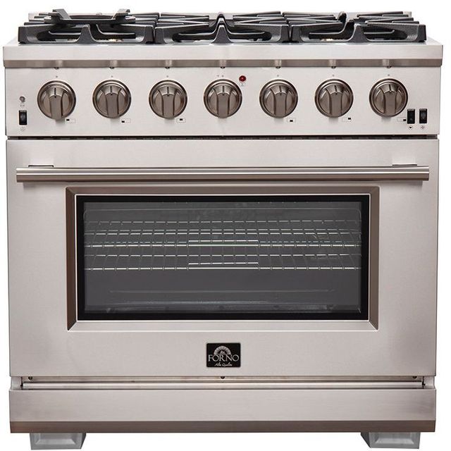 FORNO® Capriasca 36" Stainless Steel Pro Style Dual Fuel Range-0
