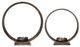 A & B Home 2-Piece Antique Gold Aluminum Ring Candle Holder Set-0